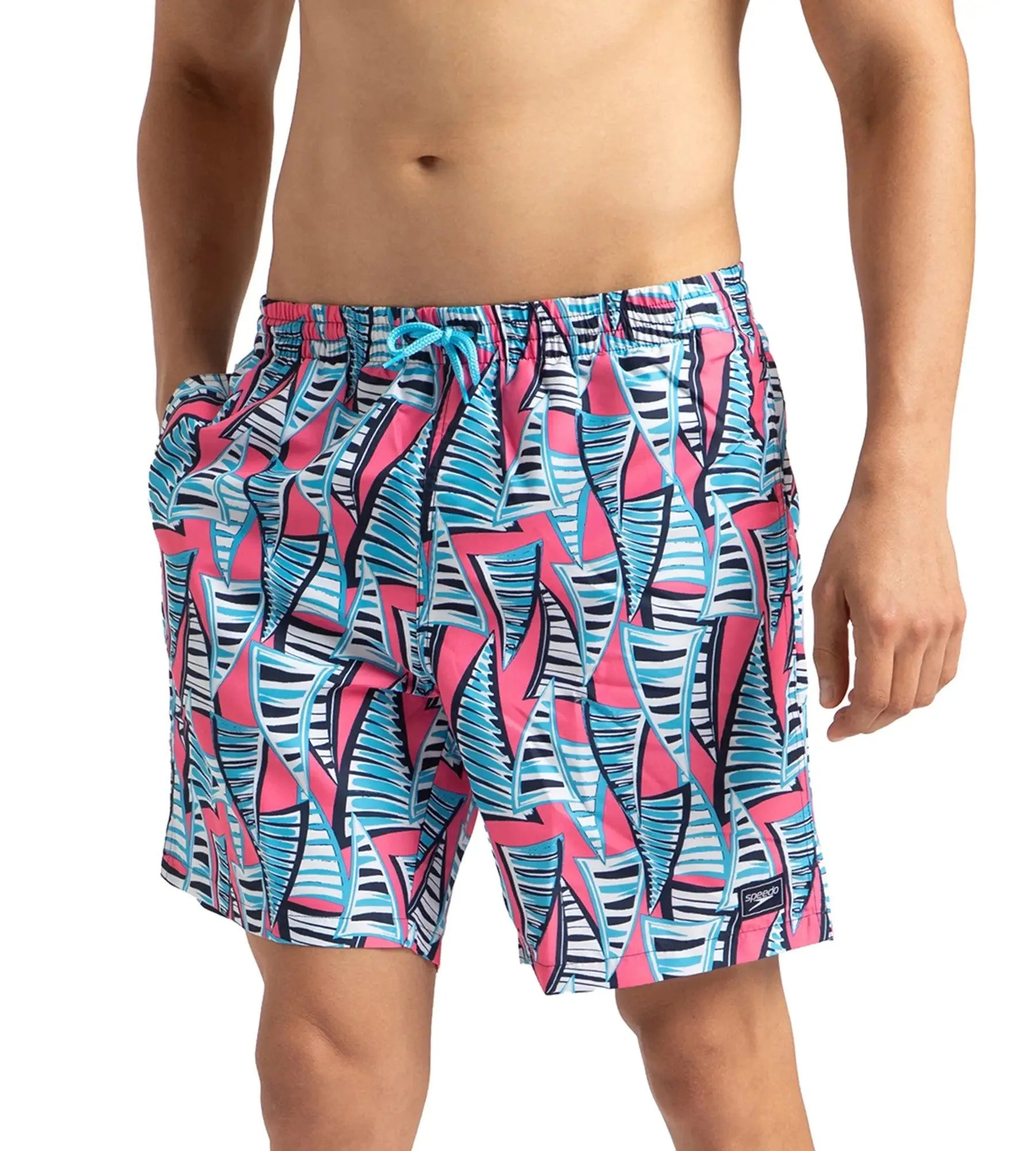 Men's Recycled Polyster Essential Printed Leisure Watershorts - Fandango Pink & Pure Blue - Image 3