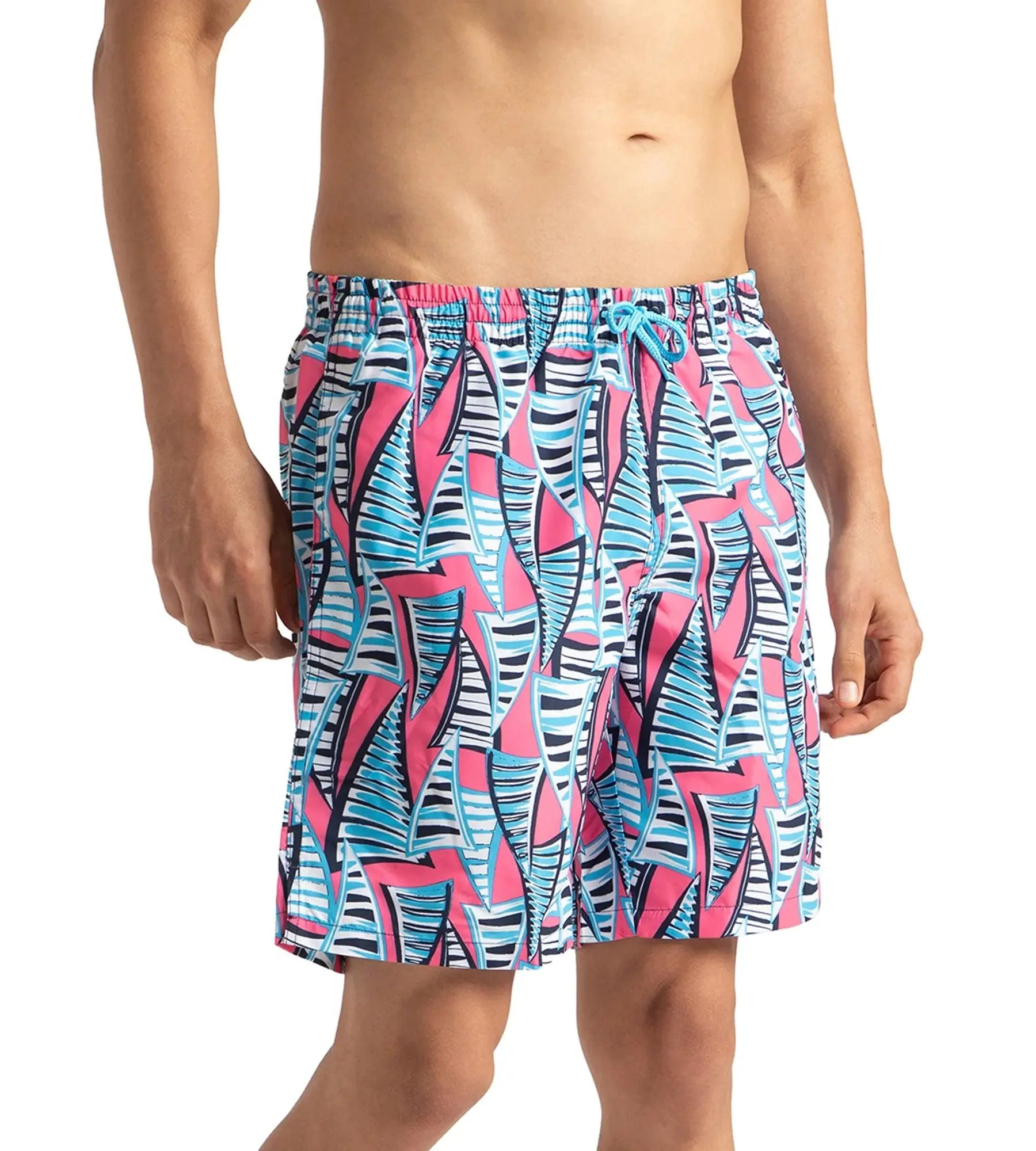 Men's Recycled Polyster Essential Printed Leisure Watershorts - Fandango Pink & Pure Blue - Image 4