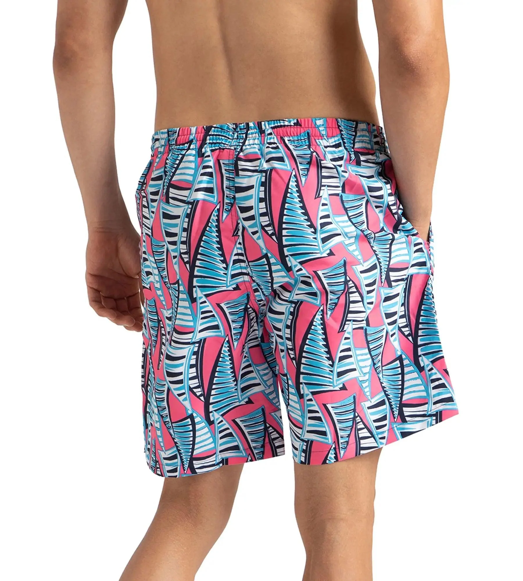 Men's Recycled Polyster Essential Printed Leisure Watershorts - Fandango Pink & Pure Blue - Image 5
