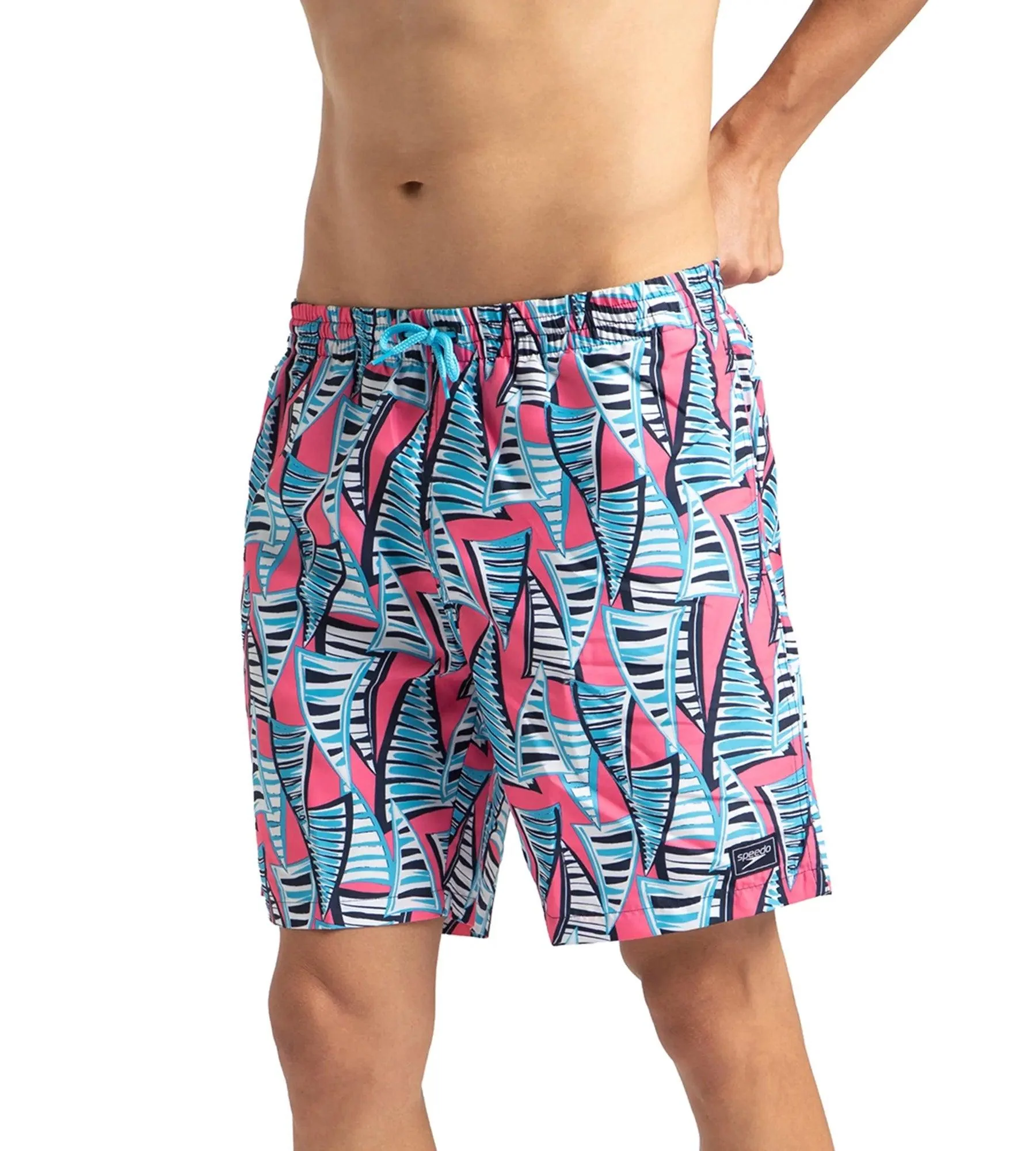 Men's Recycled Polyster Essential Printed Leisure Watershorts - Fandango Pink & Pure Blue - Image 6