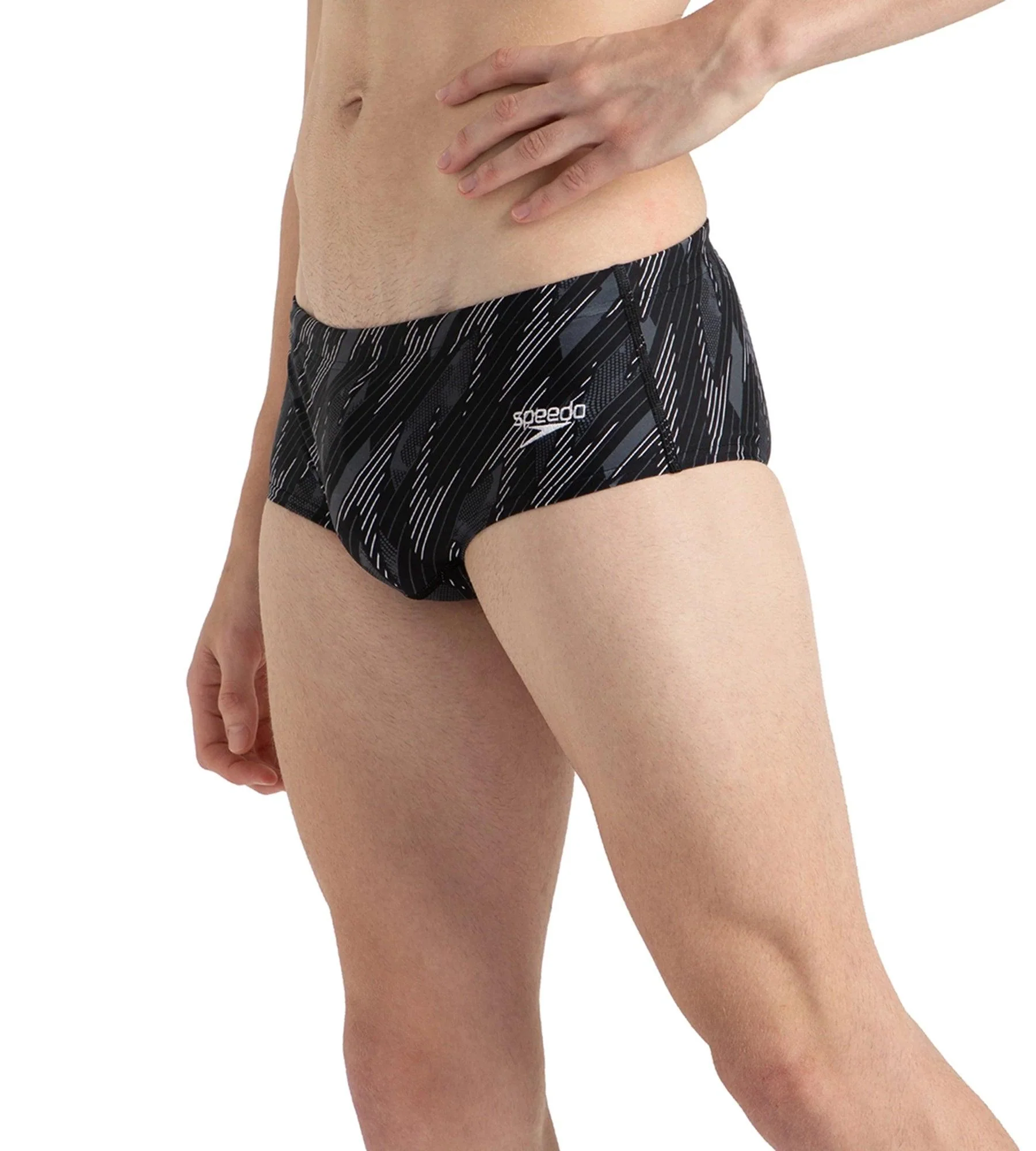 Men's Endurance10 Hyperboom Print Brief - Black, Usa Charcoal & White - Image 4