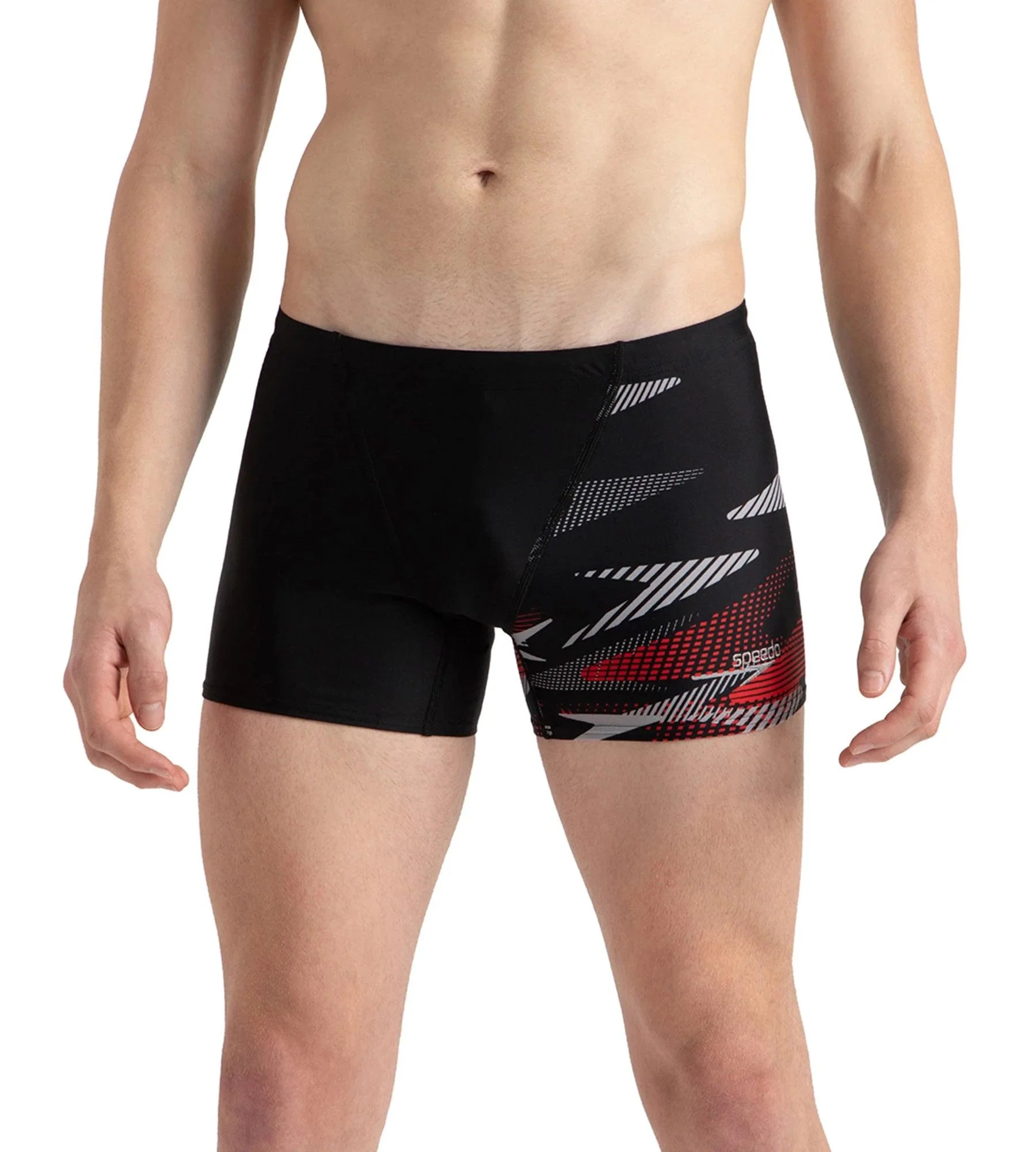 Men's Endurance10 Hyperboom Print V-Cut Aquashort - Black, High Risk Red & Monument - Image 3