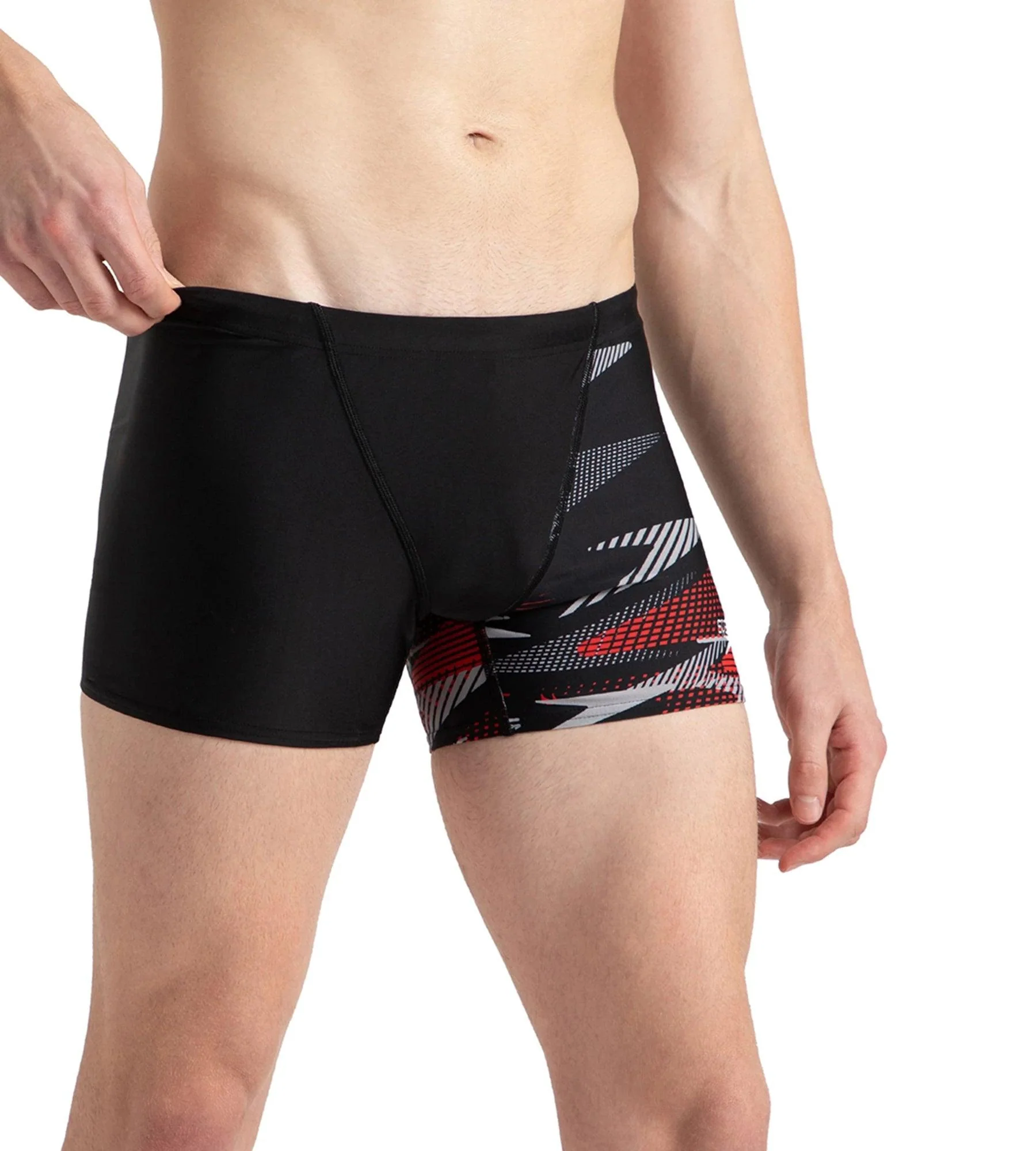 Men's Endurance10 Hyperboom Print V-Cut Aquashort - Black, High Risk Red & Monument - Image 6