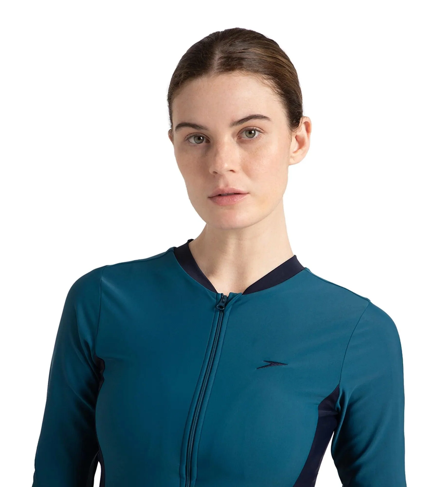 Women's Endurance 10 Two Piece Full Body Suit Swimwear - Dark Teal & True Navy - Image 7