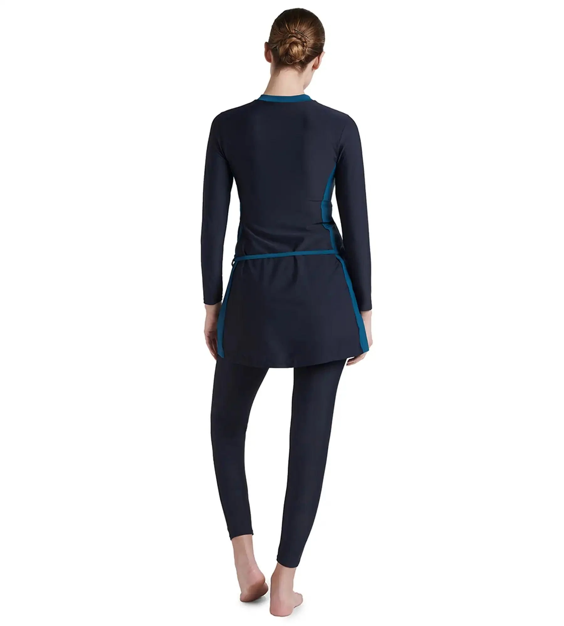 Women's Endurance 10 Two Piece Full Body Suit Swimwear - True Navy & Dark Teal - Image 5