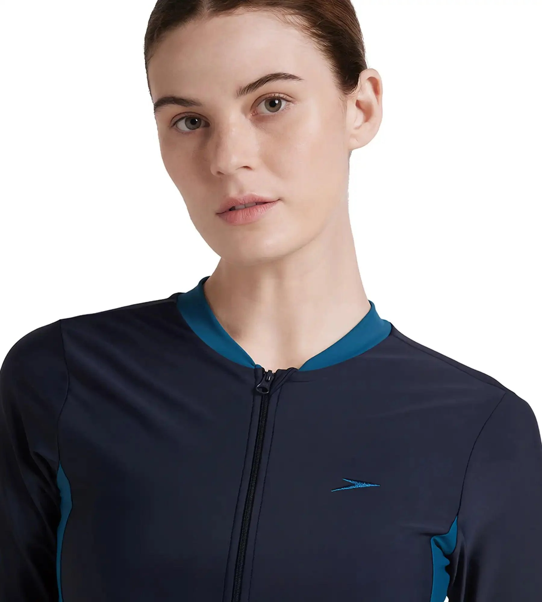 Women's Endurance 10 Two Piece Full Body Suit Swimwear - True Navy & Dark Teal - Image 7