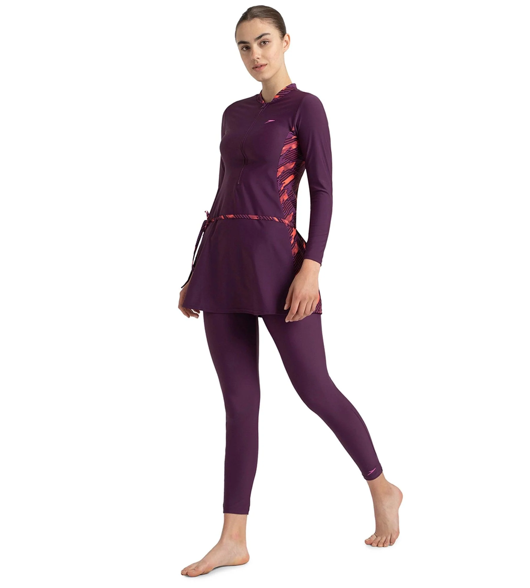 Women's Enduraflex Two Piece Closedback Full Body Suit - Plum Dandy, Coral Sands & Neon Violet - Image 3
