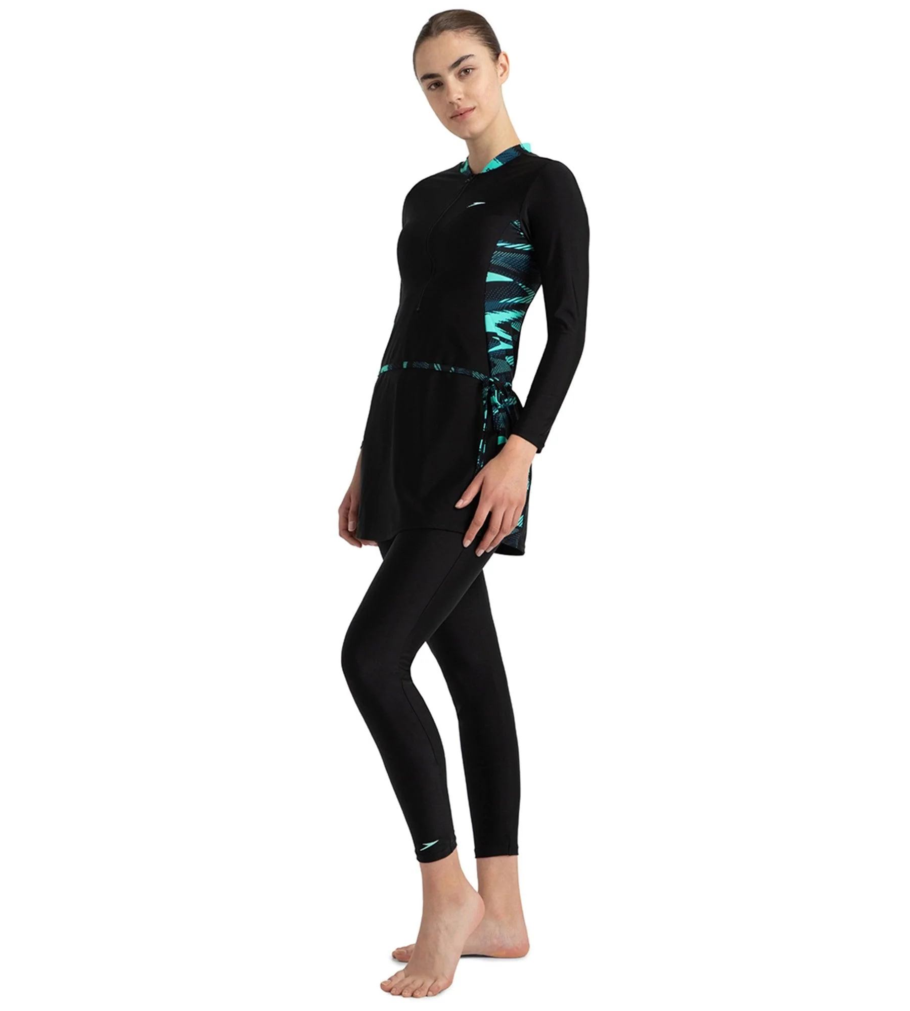 Women's Endurance10 Two Piece Closedback Full Body Suit - Black, Dark Teal & Arctic Glass - Image 3