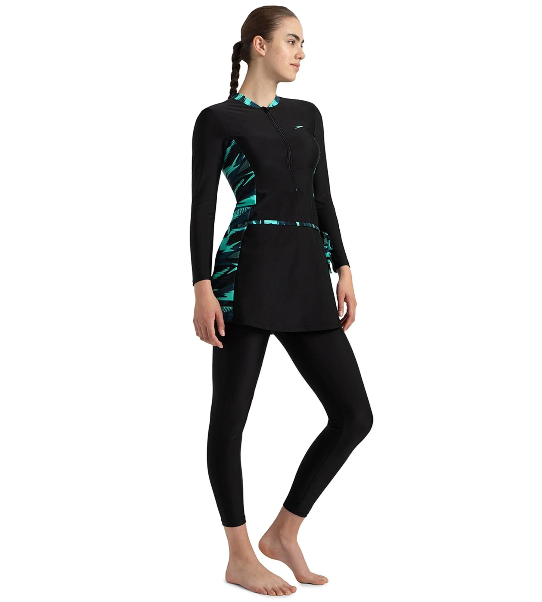 Women's Endurance10 Two Piece Closedback Full Body Suit - Black, Dark Teal & Arctic Glass - Image 4