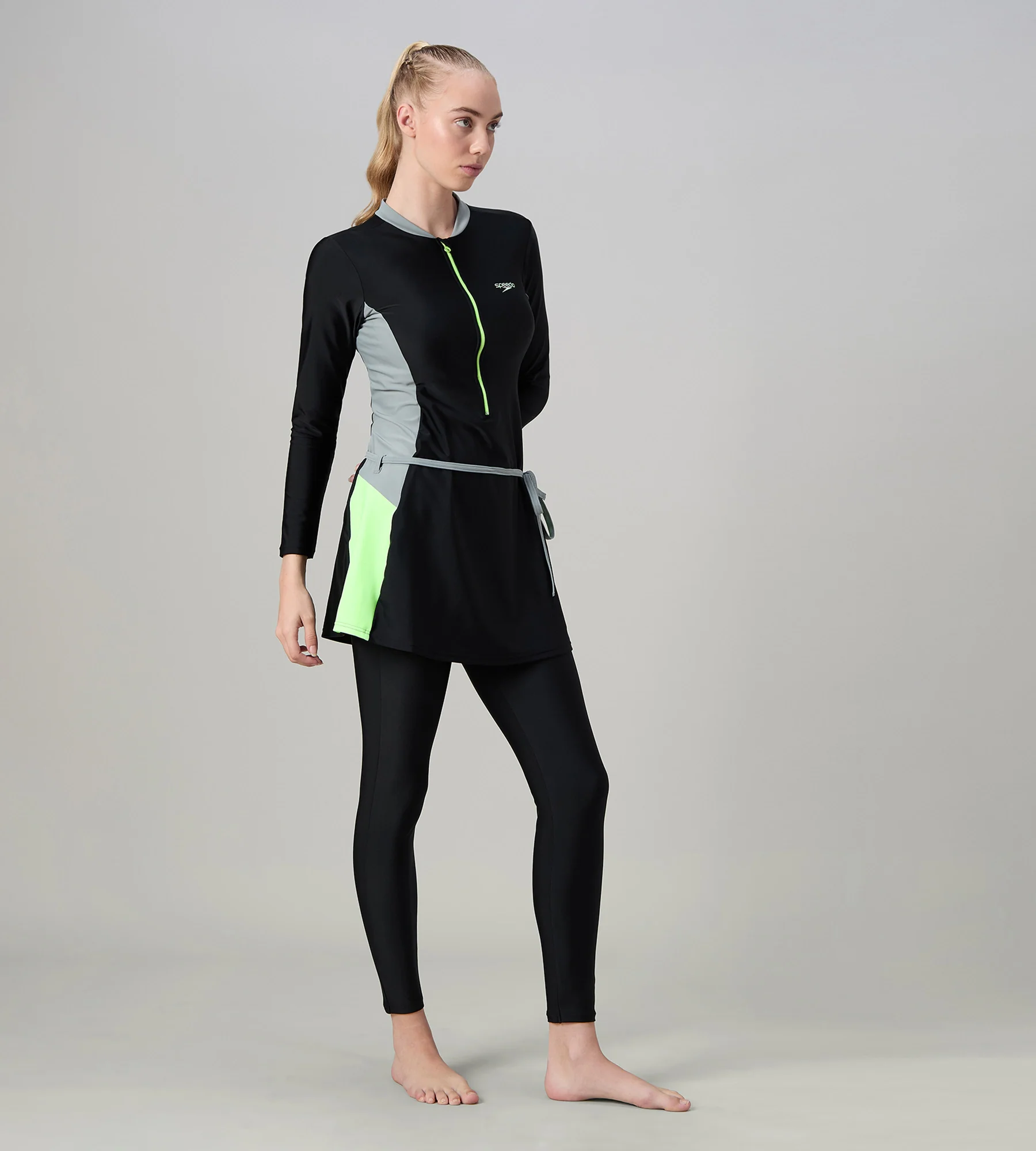 Women's Endurance10 Two Piece Closedback Full Body Suit - Black, Monument & Pale Clover - Image 4