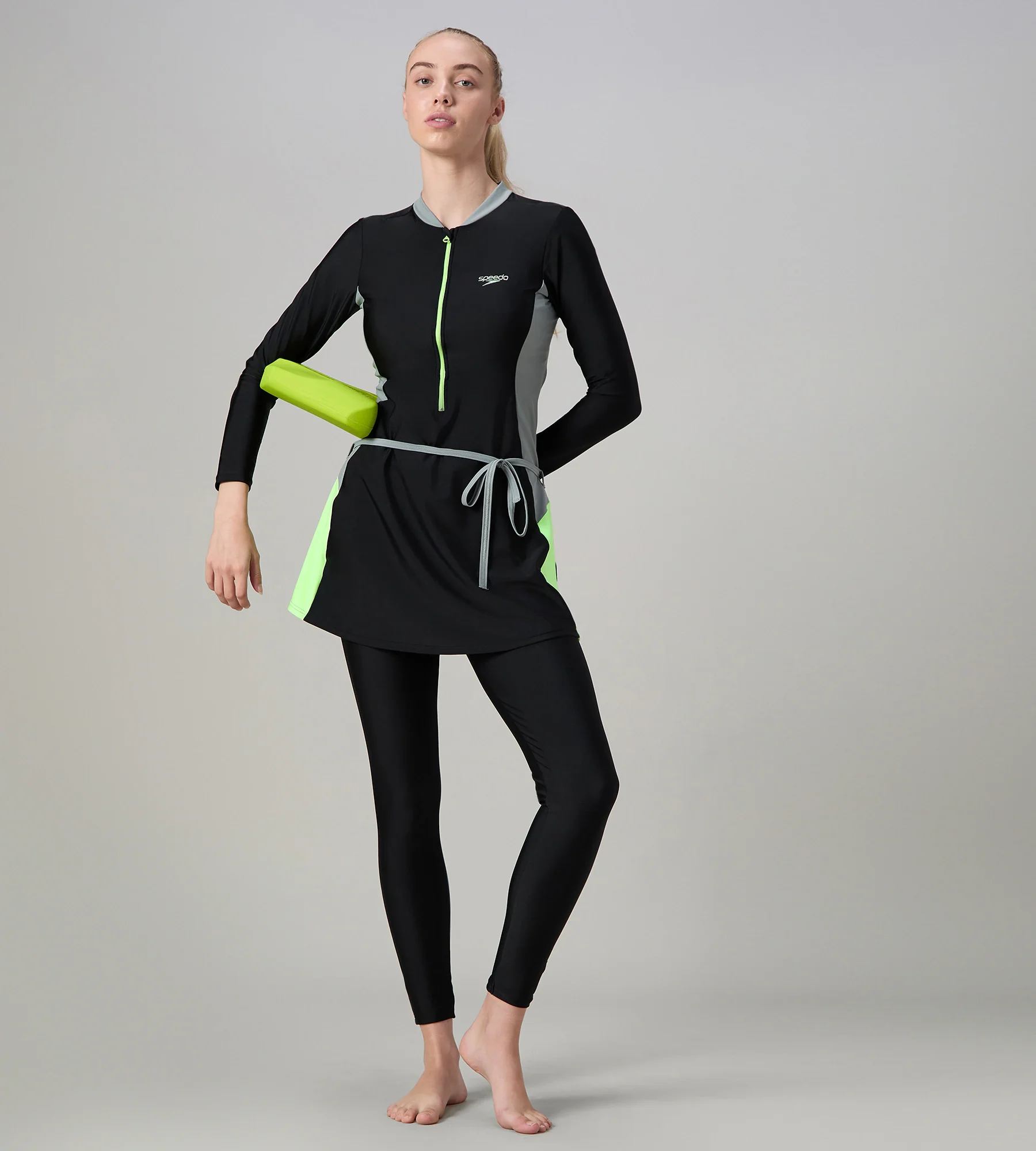 Women's Endurance10 Two Piece Closedback Full Body Suit - Black, Monument & Pale Clover - Image 6