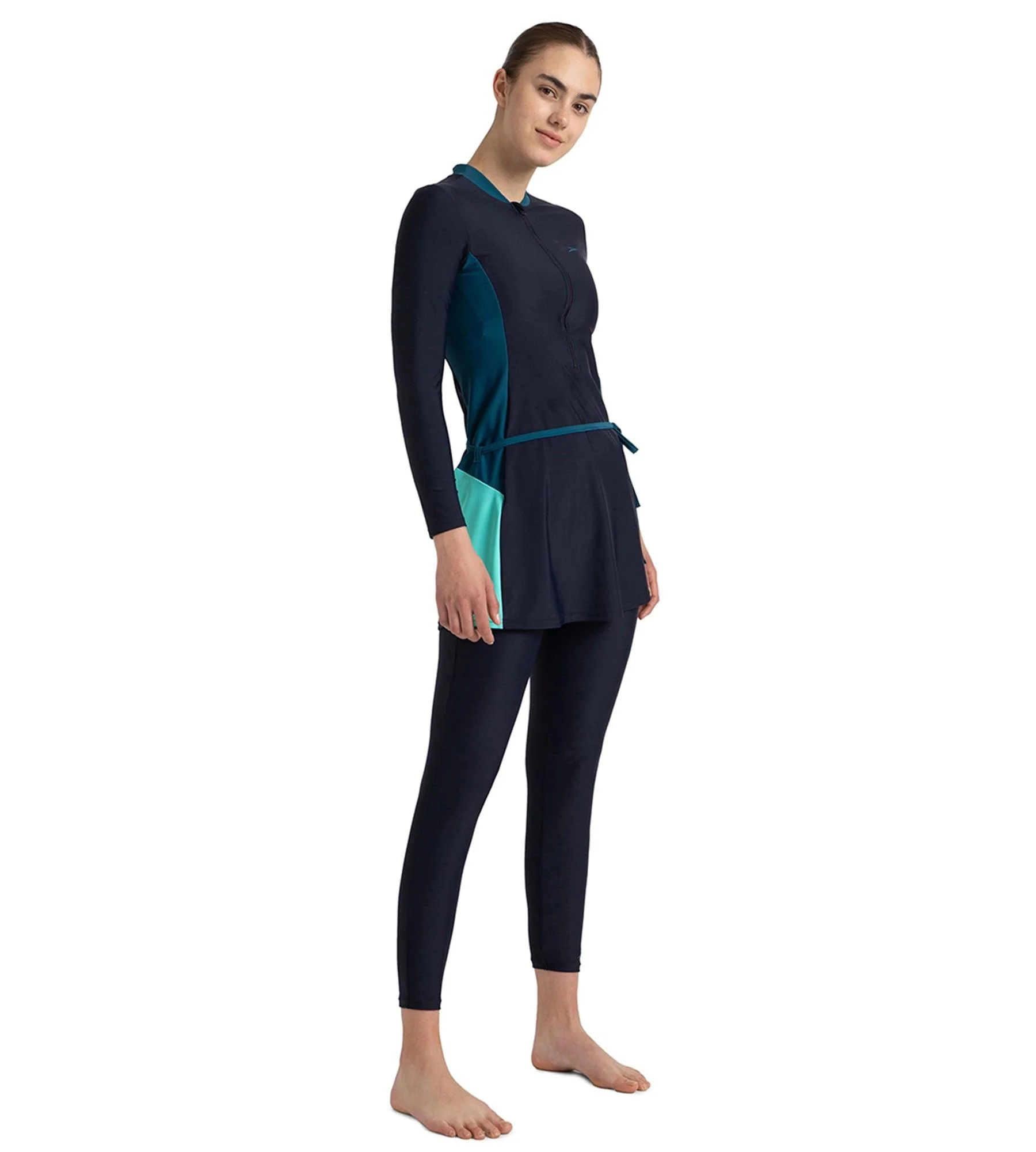 Women's Endurance10 Two Piece Closedback Full Body Suit - True Navy, Dark Teal & Arctic Glass - Image 4
